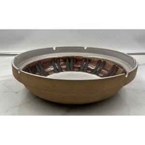 Marshall Studios Vintage MCM Ceramic Ashtray Brown Geometric M301-23-D38